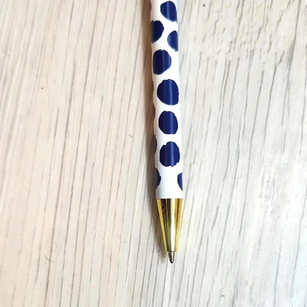 6 - Polka Dot Pens with Gold Accents